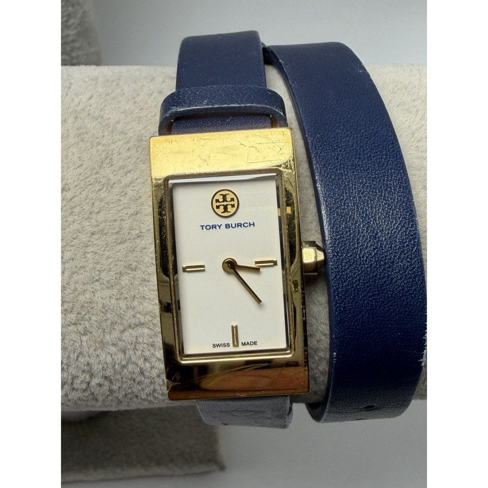 Tory Burch TRB2008 Double Wrap Ladies Watch New‎ Battery 17MM Leather Band Swiss